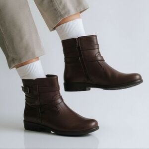 Clark's brown leather boots